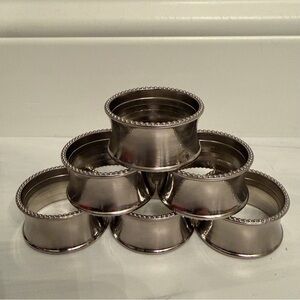 Heavy vintage silver-plated napkin rings, set of 6